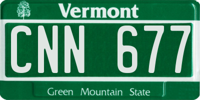 VT license plate CNN677