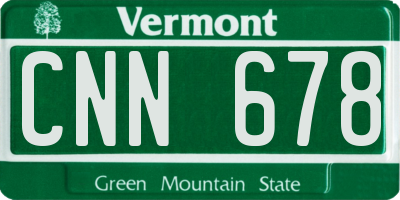 VT license plate CNN678