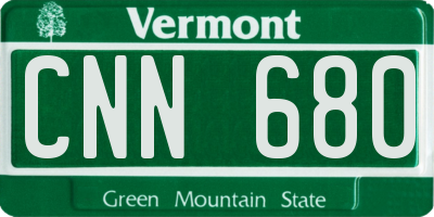 VT license plate CNN680