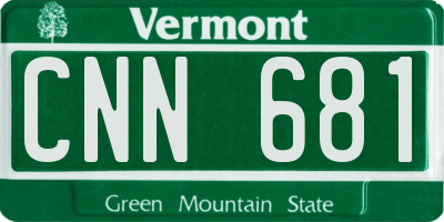 VT license plate CNN681