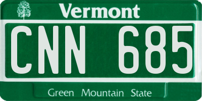 VT license plate CNN685