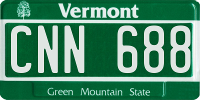 VT license plate CNN688