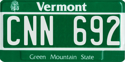 VT license plate CNN692