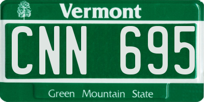VT license plate CNN695