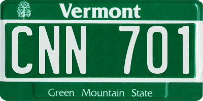 VT license plate CNN701