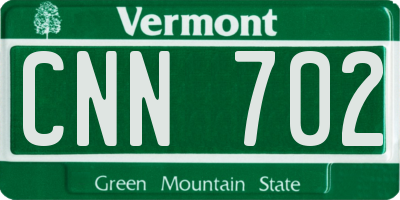 VT license plate CNN702