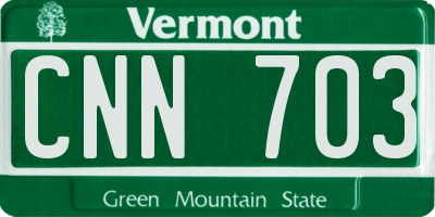 VT license plate CNN703