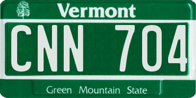 VT license plate CNN704