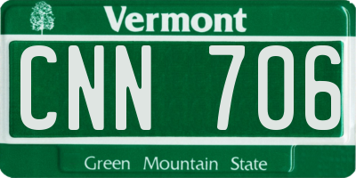 VT license plate CNN706