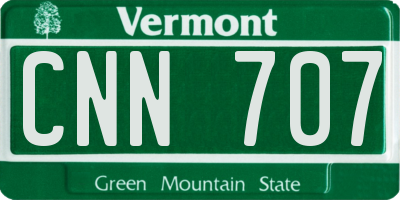 VT license plate CNN707