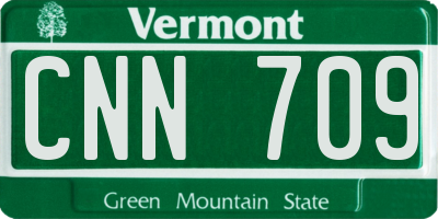 VT license plate CNN709