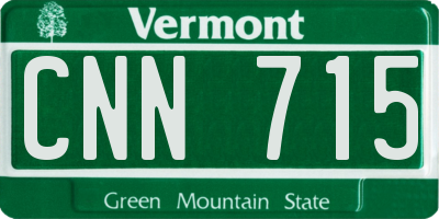 VT license plate CNN715