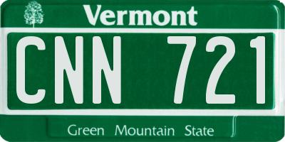 VT license plate CNN721