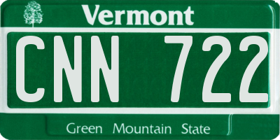 VT license plate CNN722
