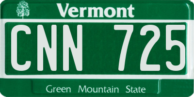 VT license plate CNN725
