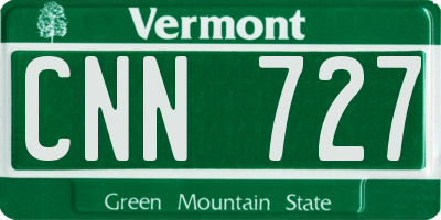 VT license plate CNN727