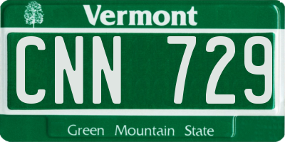 VT license plate CNN729