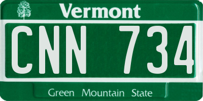 VT license plate CNN734