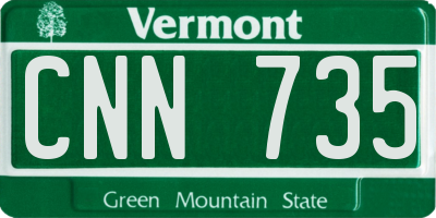 VT license plate CNN735