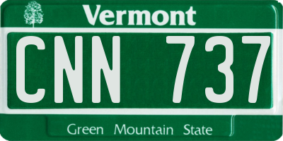 VT license plate CNN737