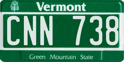 VT license plate CNN738