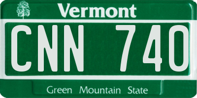 VT license plate CNN740