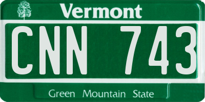 VT license plate CNN743