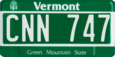 VT license plate CNN747