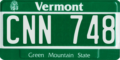 VT license plate CNN748