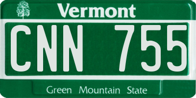VT license plate CNN755