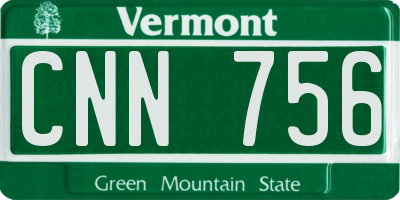 VT license plate CNN756