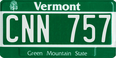 VT license plate CNN757