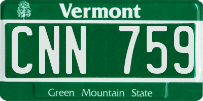 VT license plate CNN759