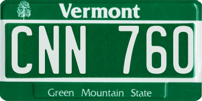 VT license plate CNN760