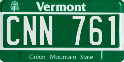 VT license plate CNN761