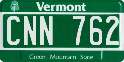 VT license plate CNN762