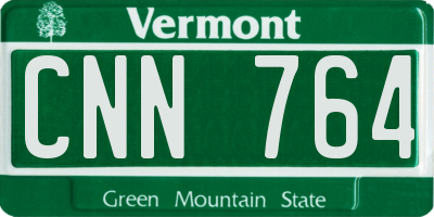 VT license plate CNN764