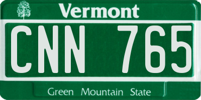VT license plate CNN765