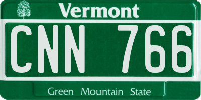 VT license plate CNN766