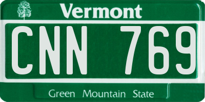 VT license plate CNN769