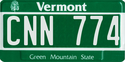 VT license plate CNN774