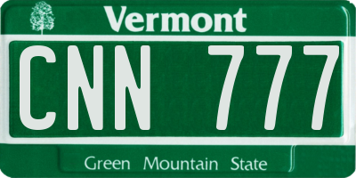 VT license plate CNN777