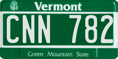 VT license plate CNN782