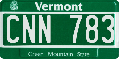 VT license plate CNN783