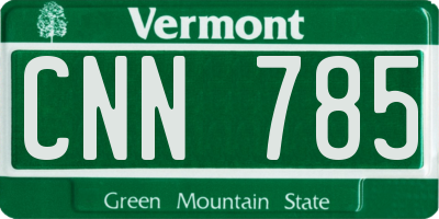 VT license plate CNN785