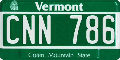 VT license plate CNN786