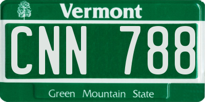 VT license plate CNN788