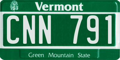 VT license plate CNN791