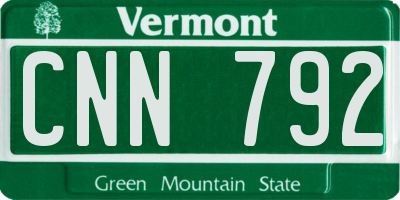 VT license plate CNN792