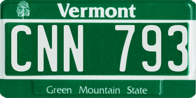 VT license plate CNN793